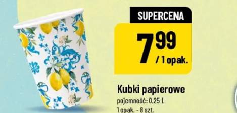 Kubki papierowe pojemność: 0.25 l