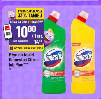 Płyn do toalet Domestos Citrus lub Pine