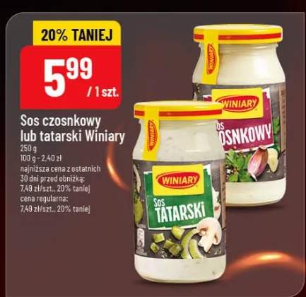 Sos czosnkowy lub tatarski