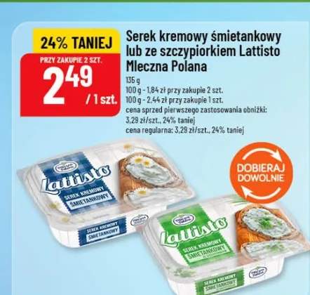 Serek kremowy śmietankowy lub ze szczypiorkiem Lattisto Mleczna Polana