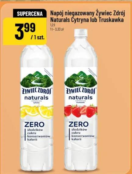 Napój niegazowany Naturals cytryna lub truskawka