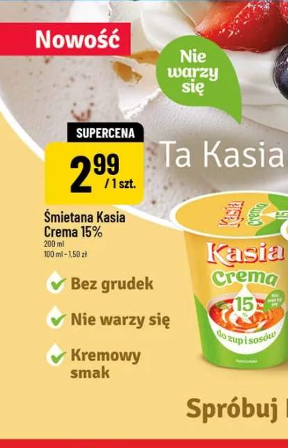 Śmietana Kasia Crema 15%