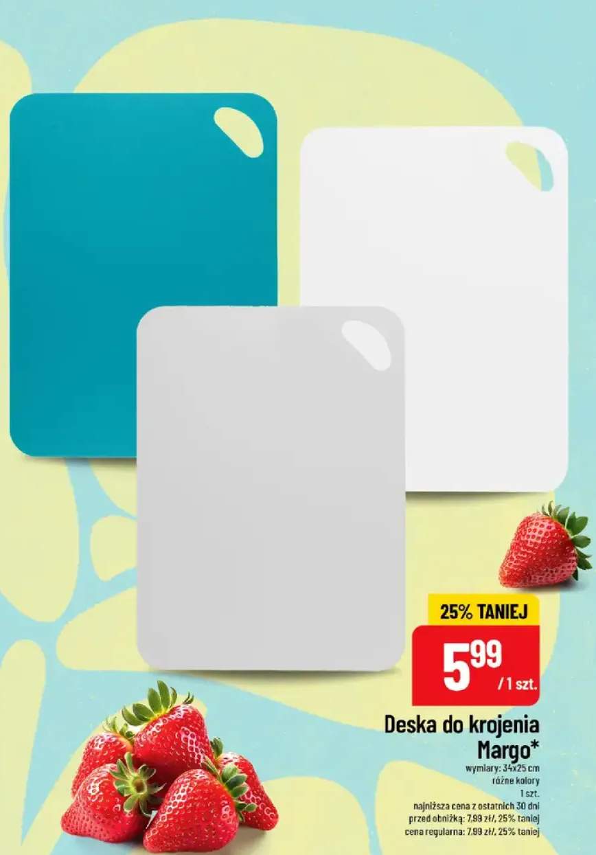 Deska do krojenia Margo wymiary 34x25cm różne kolory