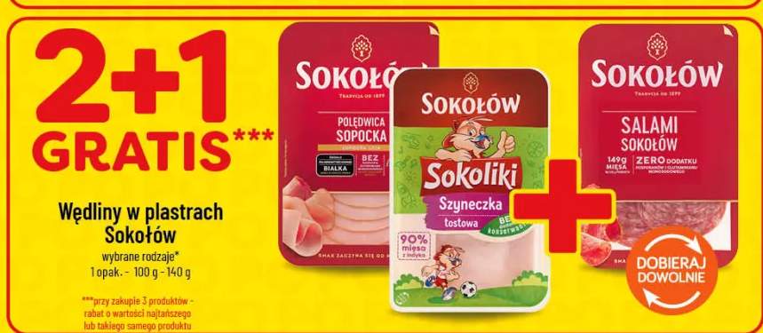 Wędliny w plastrach Sokołów Salami