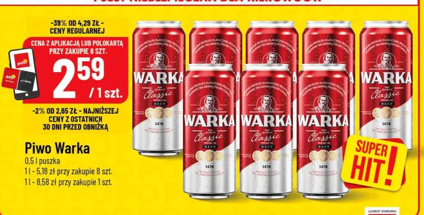 Piwo Warka Classic Premium