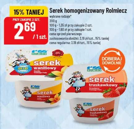 Serek homogenizowany truskawkowy Rolmlecz