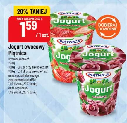 Jogurt owocowy truskawkowy Piątnica