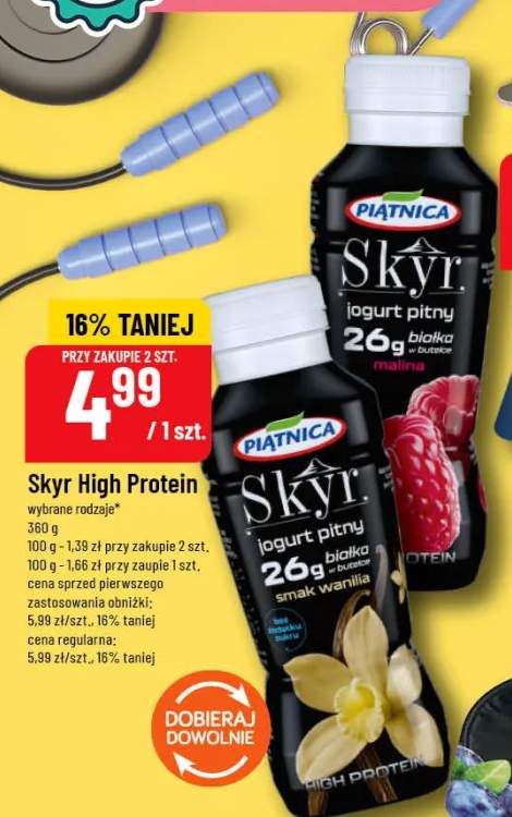 Skyr High Protein Piątnica malina wybrane rodzaje