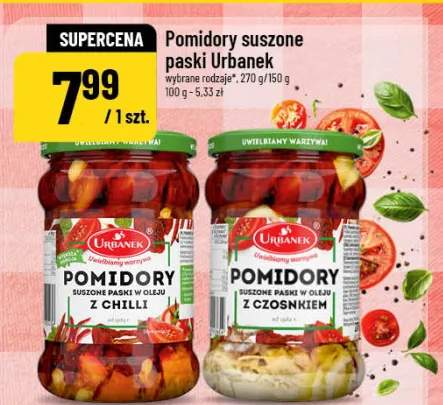 Pomidory suszone paski Urbanek z czosnkiem