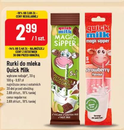 Rurki do mleka Quick Milk Magic Sipper pistacjowo-czekoladowe