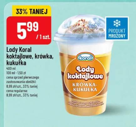 Lody Koral koktajlowe krówka kukułka
