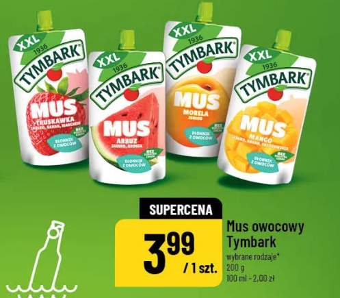 Mus owocowy Tymbark XXL wybrane rodzaje