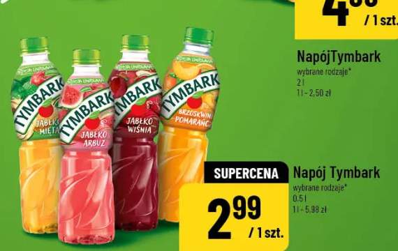 Napój Tymbark wybrane rodzaje