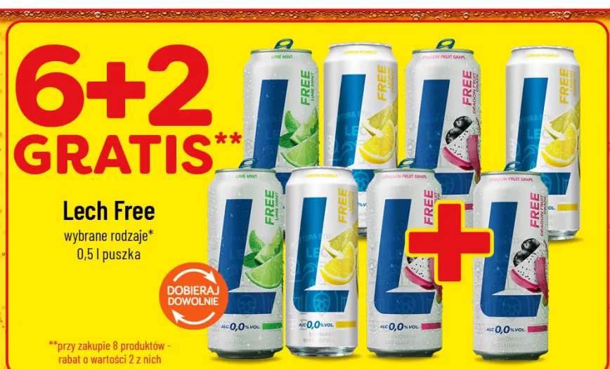 Piwo bezalkoholowe Lech Free wybrane rodzaje