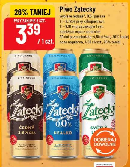 Piwo bezalkoholowe Žatecký Nealko 0,0%