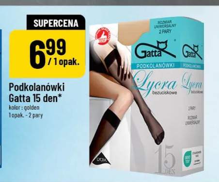 Podkolanówki Gatta Lycra bezuciskowe 15 den kolor golden