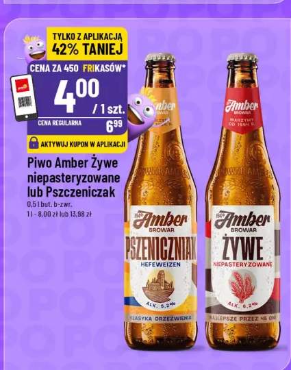 Piwo Amber Żywe niepasteryzowane