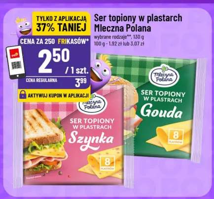 Ser topiony w plastrach Mleczna Polana Szynka