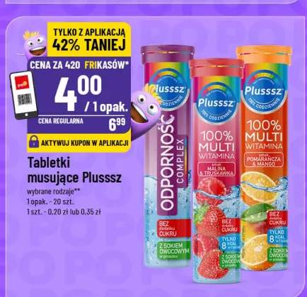 Tabletki musujące Plusssz 100% Multi Witamina Pomarańcza Mango