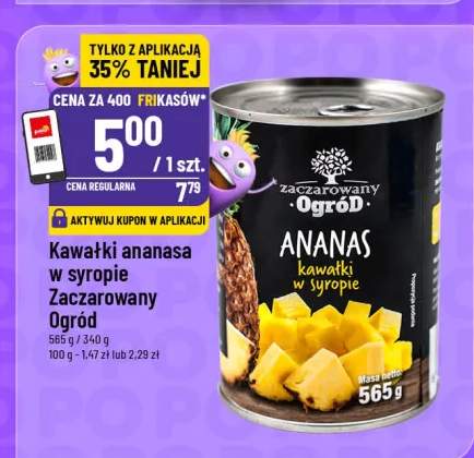 Kawałki ananasa w syropie Zaczarowany Ogród