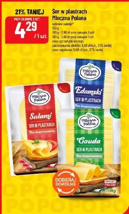 Ser w plastrach Edamski Mleczna Polana