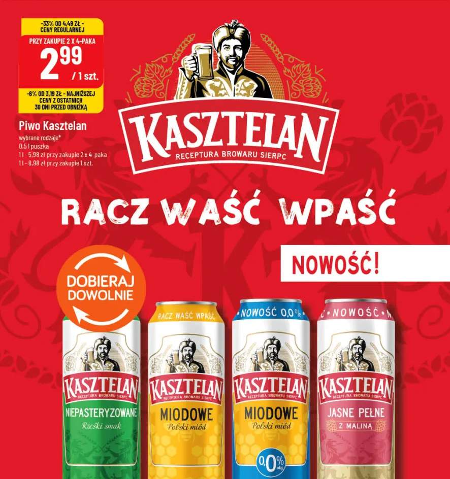 Piwo Kasztelan wybrane rodzaje