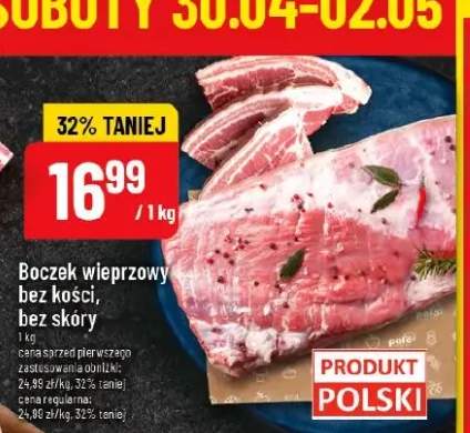 Boczek wieprzowy bez kości bez skóry