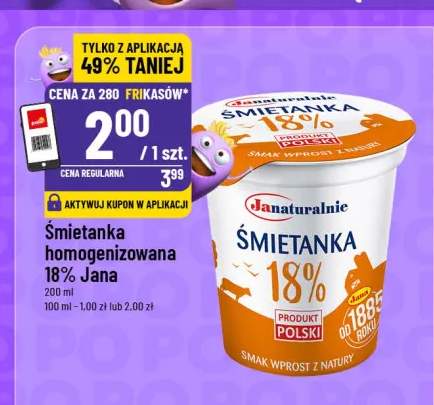 Śmietanka homogenizowana 18% Jana