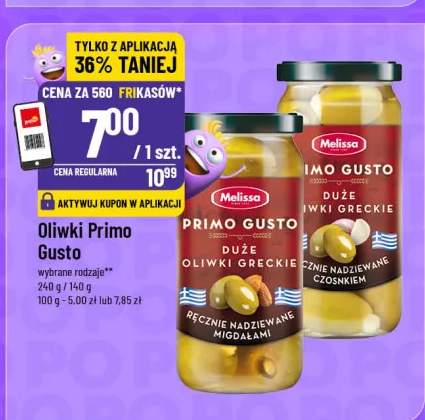 Oliwki Primo Gusto Melissa duże greckie ręcznie nadziewane migdałami