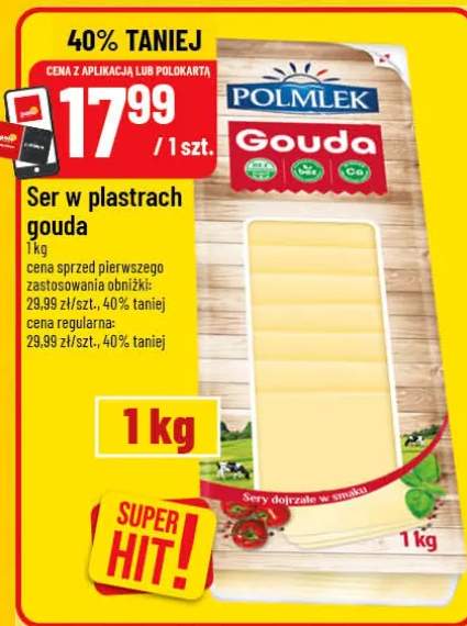 Ser w plastrach Gouda Polmlek