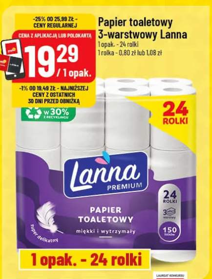 Papier toaletowy 3-warstwowy Lanna Premium
