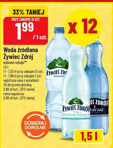 Woda źródlana Żywiec Zdrój niegazowana