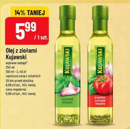Olej z ziołami Kujawski czosnek bazylia