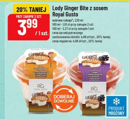 Lody Ginger Bite z sosem Royal Gusto