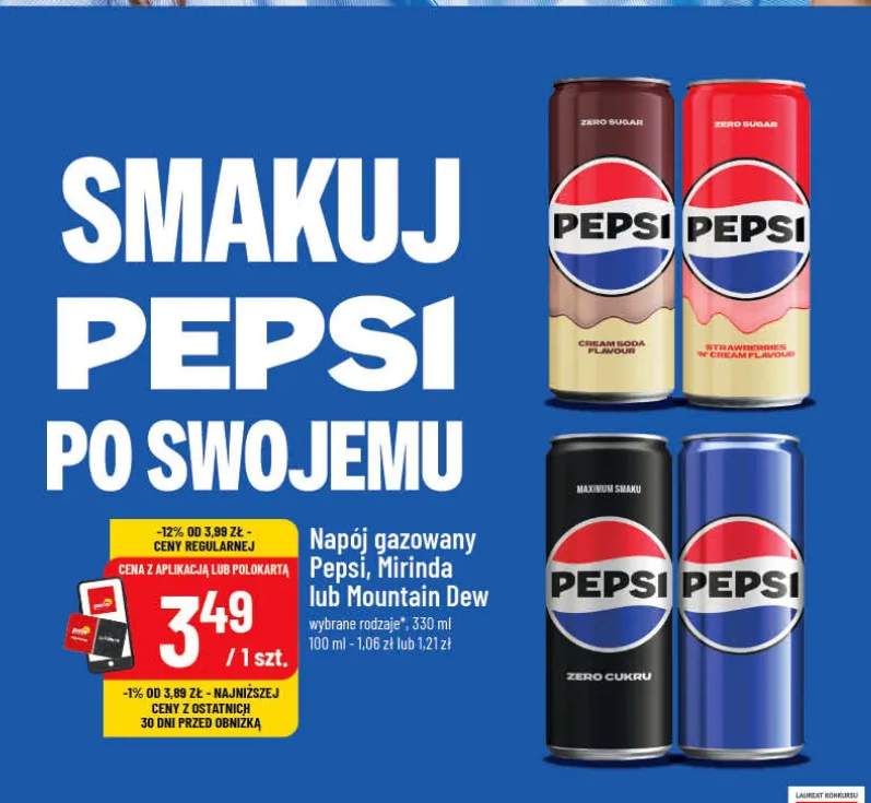 Napój gazowany Pepsi Zero Cukru