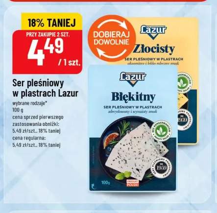 Ser pleśniowy w plastrach Lazur Złocisty