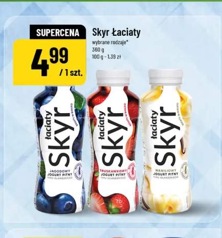 Jogurt pitny Łaciaty Skyr jagodowy