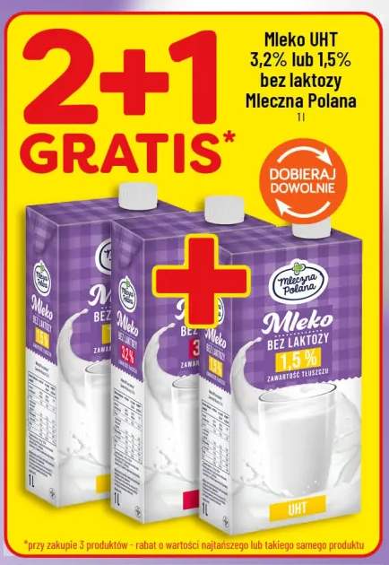 Mleko UHT 1,5% bez laktozy Mleczna Polana