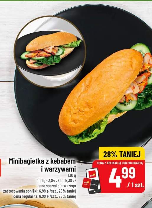 Minibagietka z kebabem i warzywami