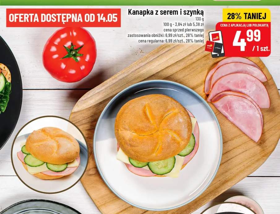 Kanapka z serem i szynką