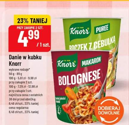 Danie w kubku Knorr Puree Boczek z cebulką