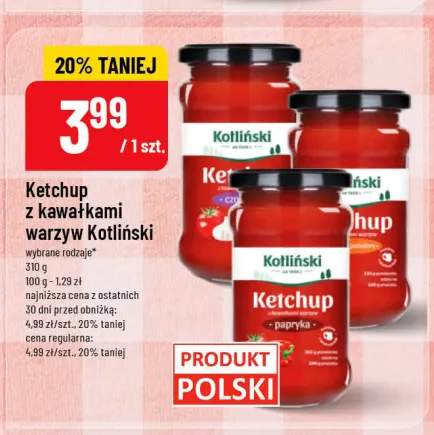 Ketchup z kawałkami warzyw Kotliński