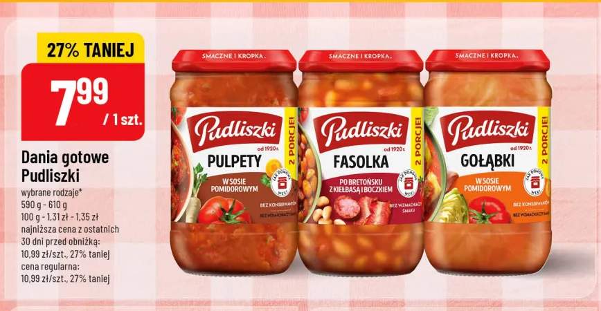 Dania gotowe Pudliszki Fasolka po bretońsku z kiełbasą i boczkiem