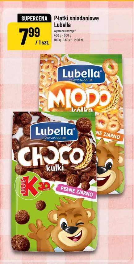 Płatki śniadaniowe Lubella Miodo kółka