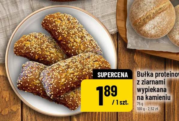 Bułka proteinowa z ziarnami wypiekana na kamieniu