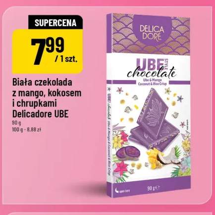 Biała czekolada z mango, kokosem i chrupkami Delicadore UBE