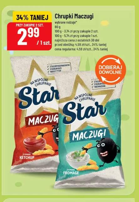 Chrupki Maczugi o smaku ketchup Star