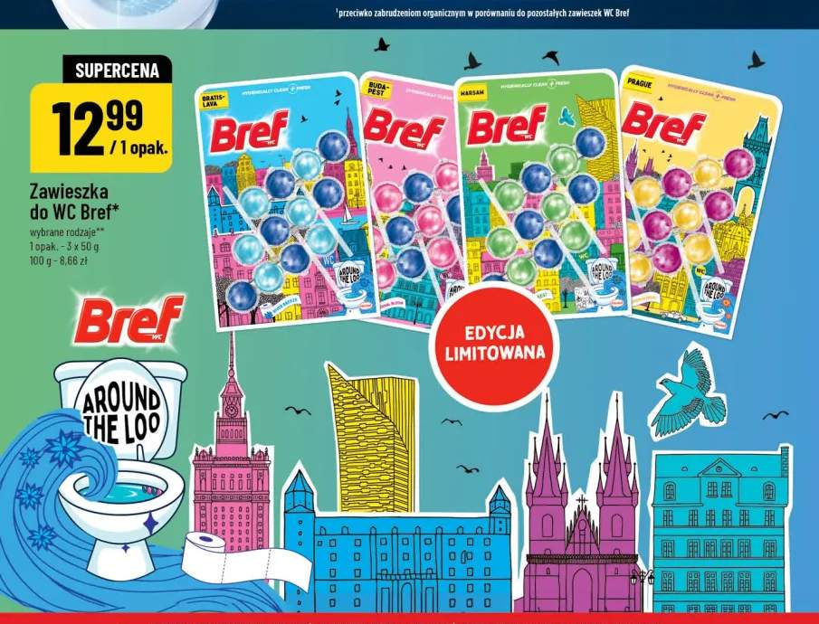 Zawieszka do WC Bref Around The Loo Bratislava 2-pak 50g