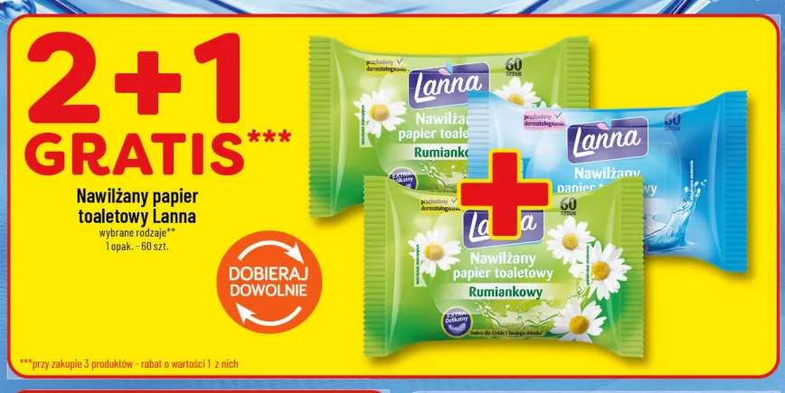 Nawilżany papier toaletowy Lanna Rumiankowy