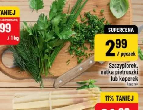 Szczypiorek, natka pietruszki lub koperek